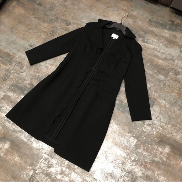 ModCloth Jovonna Premier Black Scallop Coat UK 10 - Picture 2 of 8